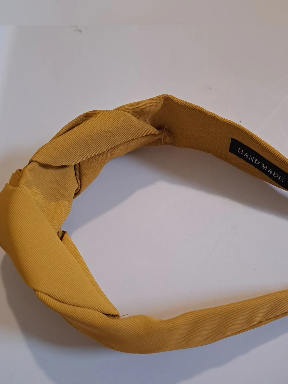 Hand Made Dark Yellow Wide Knot Headband
